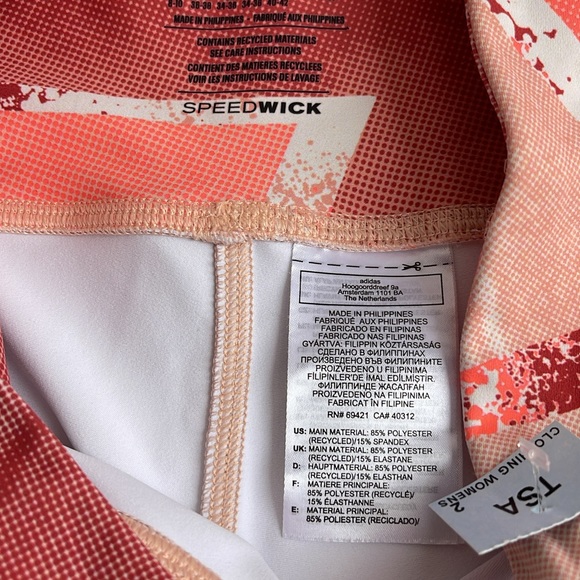 Reebok size S leggings orange/ white new without tag 7/8 - Picture 3 of 4
